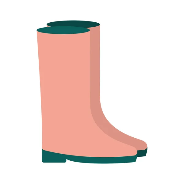 Botas de jardín estilo plano icono diseño vectorial — Archivo Imágenes Vectoriales