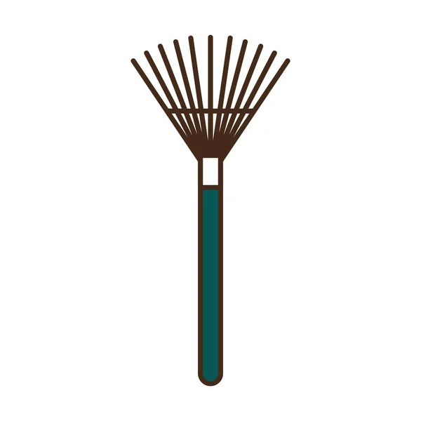 Garden rake line and fill style icon vector design — 스톡 벡터