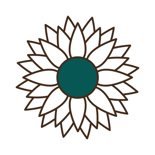 çiçek çizgisi ve biçim ikonu vektör tasarımını doldur