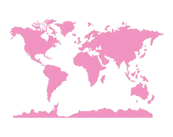 Pink world map vector design — Stock Vector