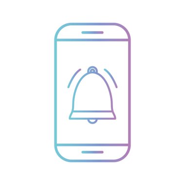 Akıllı telefon gradyan biçim ikon vektör tasarımında çan