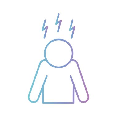 Uykusuzluk gradyan biçim ikon vektör tasarımlı adam