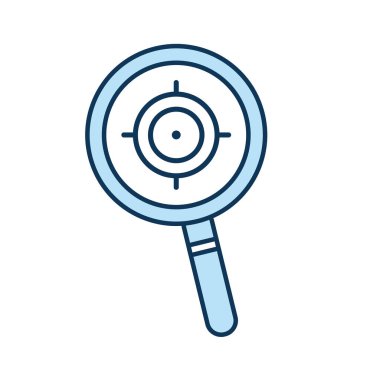 lupe satırındaki hedef ve biçim ikonu vektör tasarımını doldur