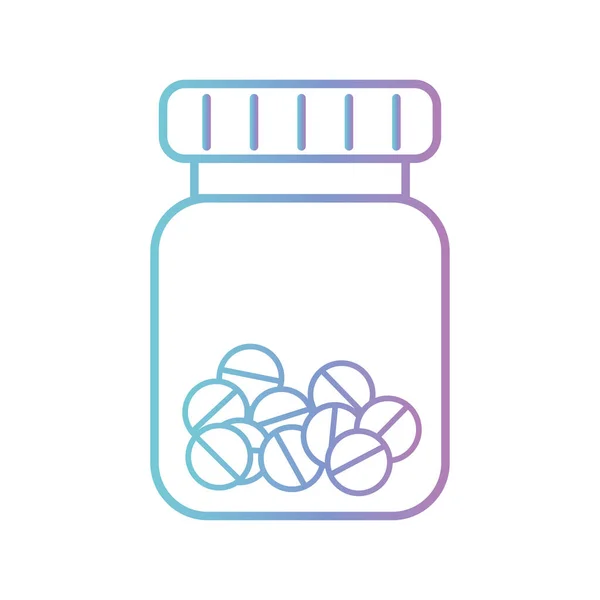 Pills jar gradient style icon vector design — Stock Vector