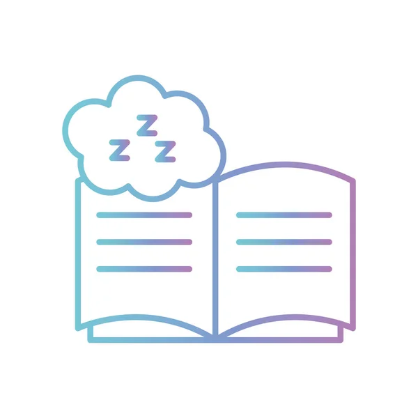 Спящая книга с векторным дизайном иконок в стиле облака — стоковый вектор