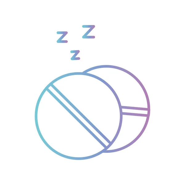 Píldoras para dormir gradiente icono de estilo diseño de vectores — Vector de stock