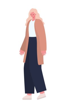 sarışın kadın çizgi film vektör tasarımı