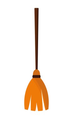 Cadılar Bayramı cadı süpürgesi vektör tasarımı