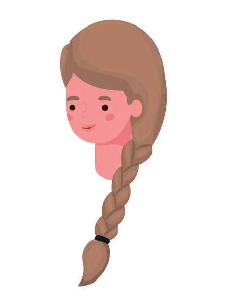 Vrouw cartoon met vlecht hoofd vector ontwerp — Stockvector