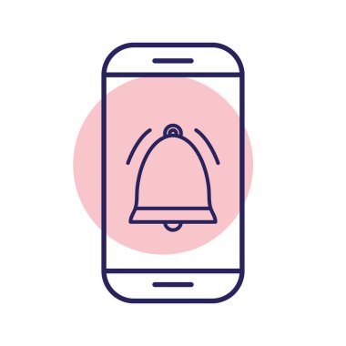 Akıllı telefon satırı biçim vektör tasarımında çan