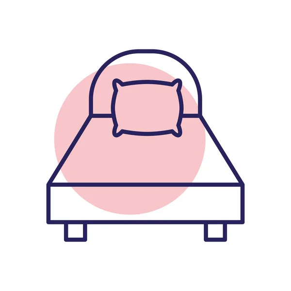 Home bed line style icon vector design — Stock Vector