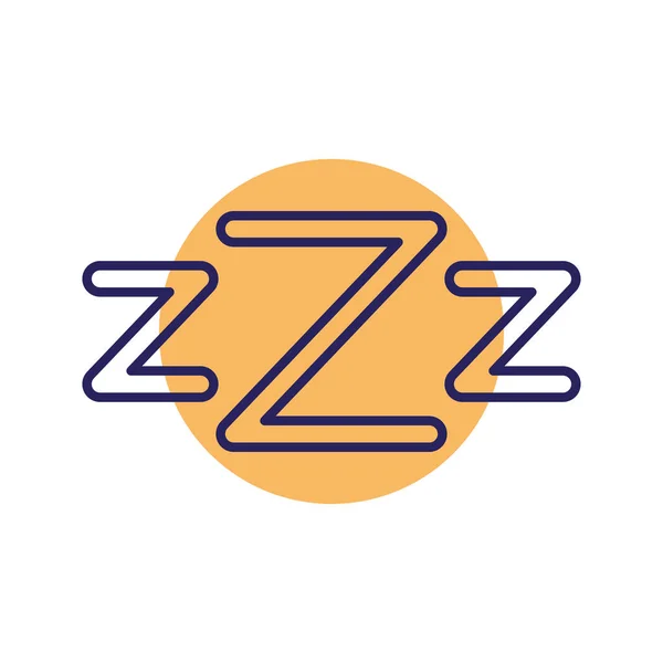 Slapen zzz letters lijn stijl pictogram vector ontwerp — Stockvector