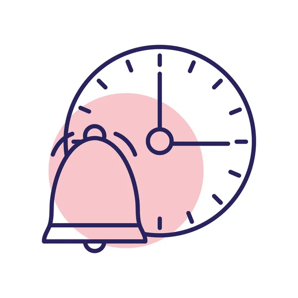 時計のラインスタイルのアイコンベクトルデザインの鐘 — ストックベクタ
