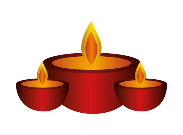 따로 분리 된 붉은 촛불 아이콘 벡터 디자인 — 스톡 벡터