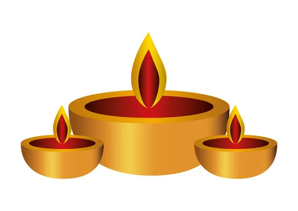 Velas aisladas iconos diseño vectorial — Vector de stock