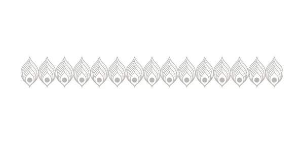 Silver feathers decorative ornament line vector design — Stock Vector