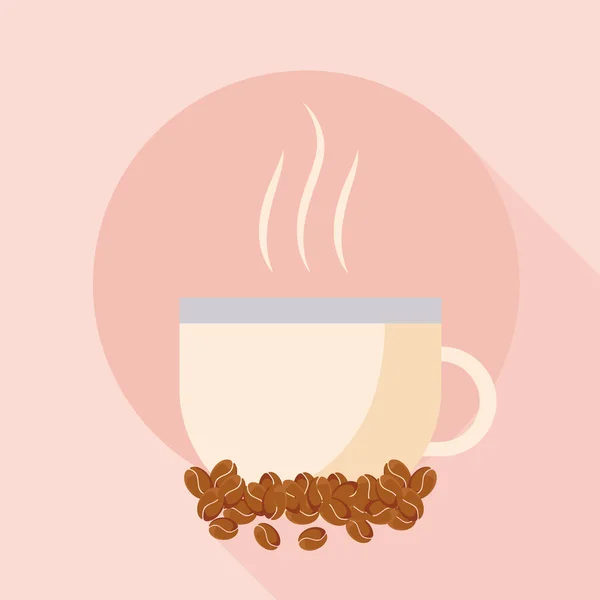 咖啡杯，咖啡豆向量设计 — 图库矢量图片