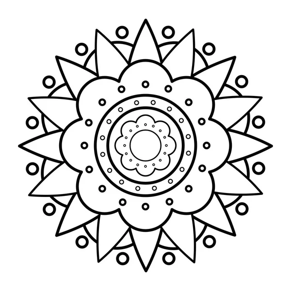 Mandala con disegno vettoriale a forma di fiore — Vettoriale Stock