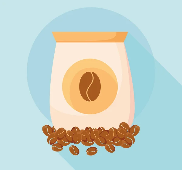 Coffee beans bag vector design — Stock Vector