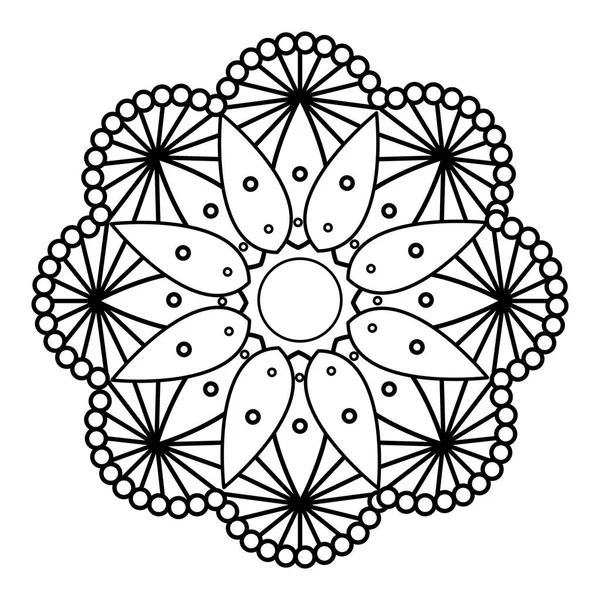 Mandala avec motif vectoriel en forme de fleur — Image vectorielle