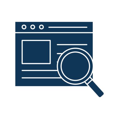 Web sitesi siluet biçimi ikon vektör tasarımlı lupe