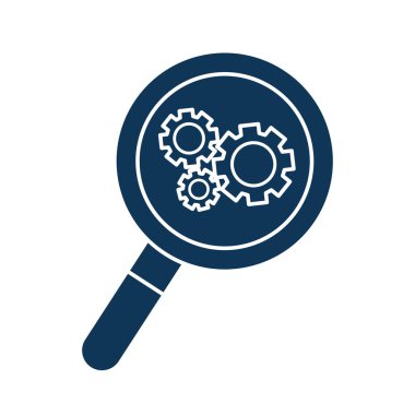 Lupe siluet biçimi ikon vektör tasarımında vitesler