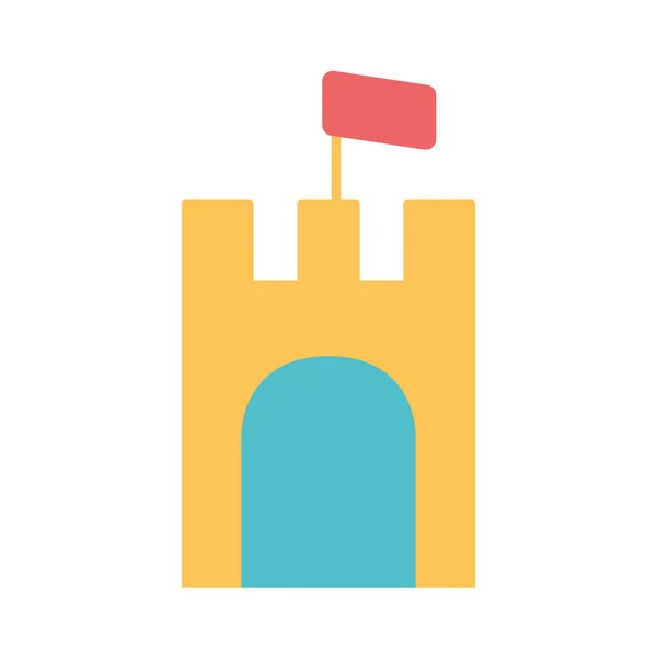Піщаний замок плоский стиль значок векторний дизайн — стоковий вектор