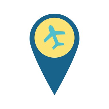 GPS işaretli düzlem düz biçim vektör tasarımı