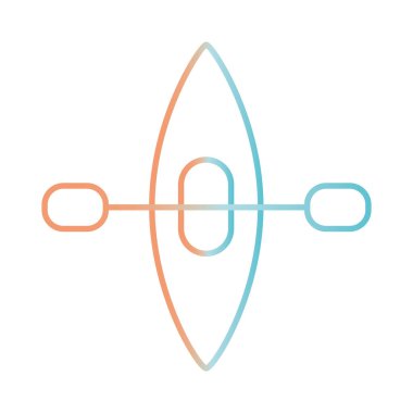 Kano kayığı gradyan biçim vektör tasarımı