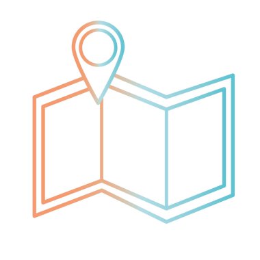 Harita gradyan biçim vektör tasarımında gps işareti