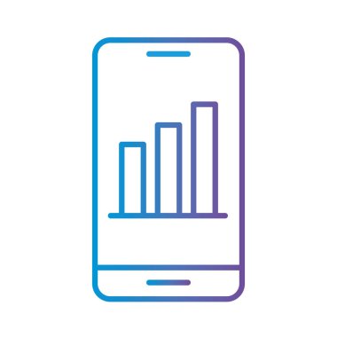 akıllı telefon gradyan biçim vektör tasarımında çubuk grafiği