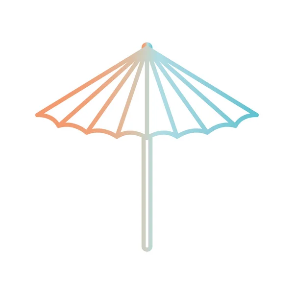 Csíkos esernyő gradiens stílusú ikon vektor tervezés — Stock Vector