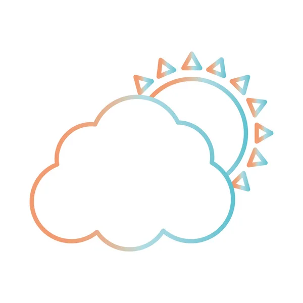 Wolke mit Sonnenverlauf Stil-Icon-Vektor-Design — Stockvektor
