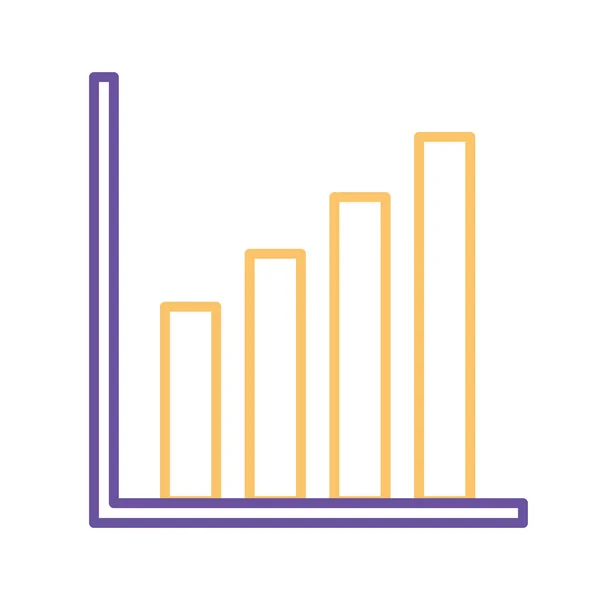 Barras gráfico linha estilo ícone vetor design —  Vetores de Stock