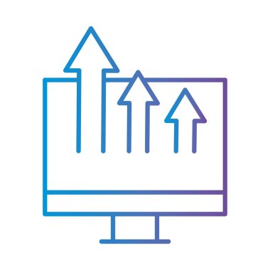 Akış grafiği gradyan biçim vektör tasarımlı bilgisayar