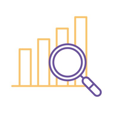 Lupe çizgisi biçim vektör tasarımlı çubuk grafiği