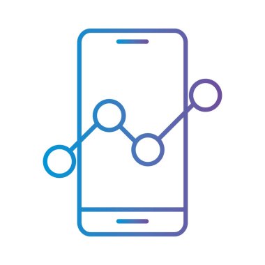Akıllı telefon gradyan biçim vektör tasarımı önünde çizgi çizelgesi