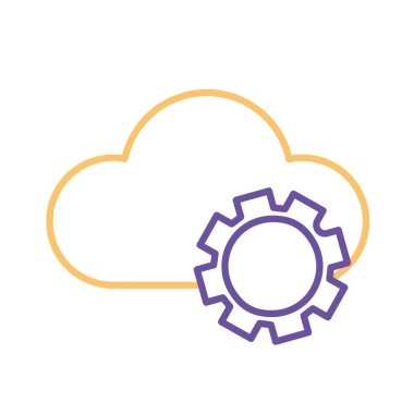 Vites çizgisi biçim vektör tasarımı ile bulut hesaplaması