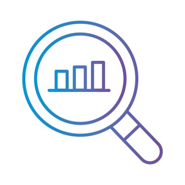 lupe gradyan biçim vektör tasarımında çubuk grafiği