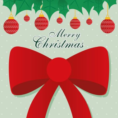 Küreler vektör tasarımlı mutlu noel papyonları
