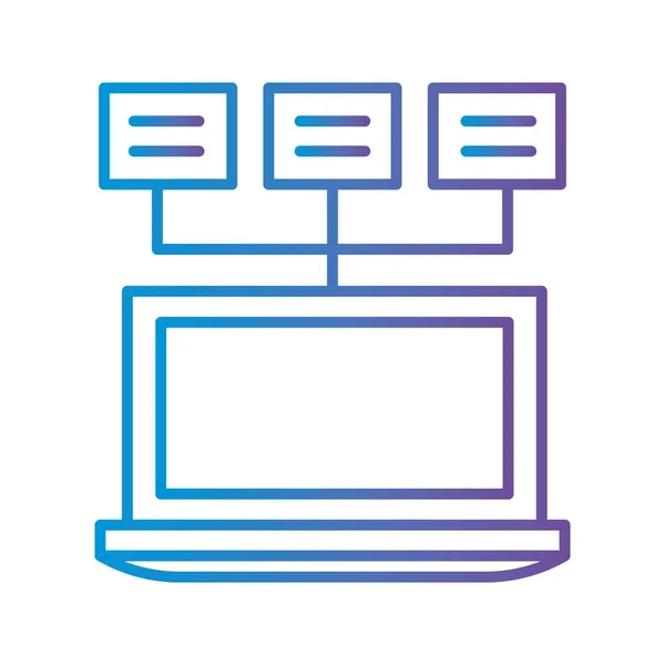 Laptop com design de vetor de ícone de estilo gradiente de fluxograma —  Vetores de Stock