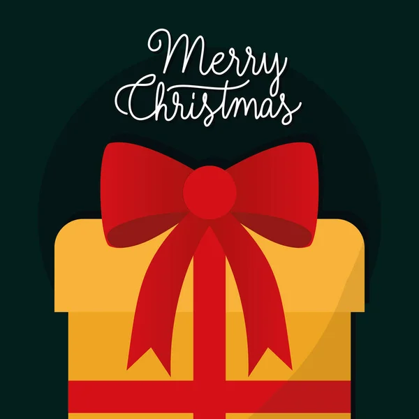 Καλά Χριστούγεννα δώρο με bowtie διανυσματικό σχεδιασμό — Διανυσματικό Αρχείο
