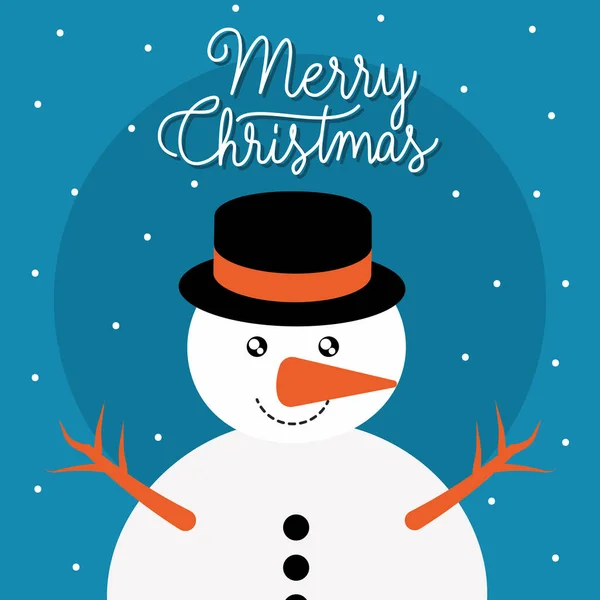 メリークリスマス雪だるまベクトルデザイン — ストックベクタ