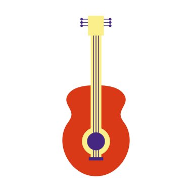 gitar enstrümanı düz biçim vektör tasarımı