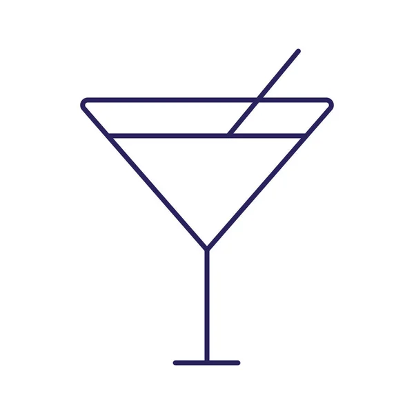 Martini cocktail lijn stijl icoon vector ontwerp — Stockvector