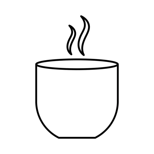 热茶杯线条图标矢量设计 — 图库矢量图片
