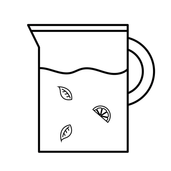 Tea jar with leaves line style icon vector design — Stock Vector