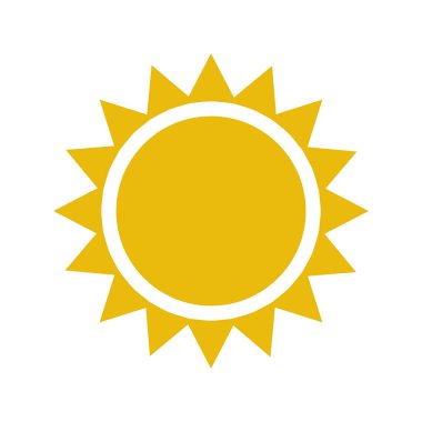 güneş düz biçim ikon vektör tasarımı