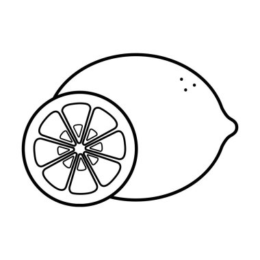 limon meyve çizgisi biçim vektör tasarımı