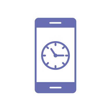 akıllı telefon satırında saat ve biçim ikonu vektör tasarımını doldur